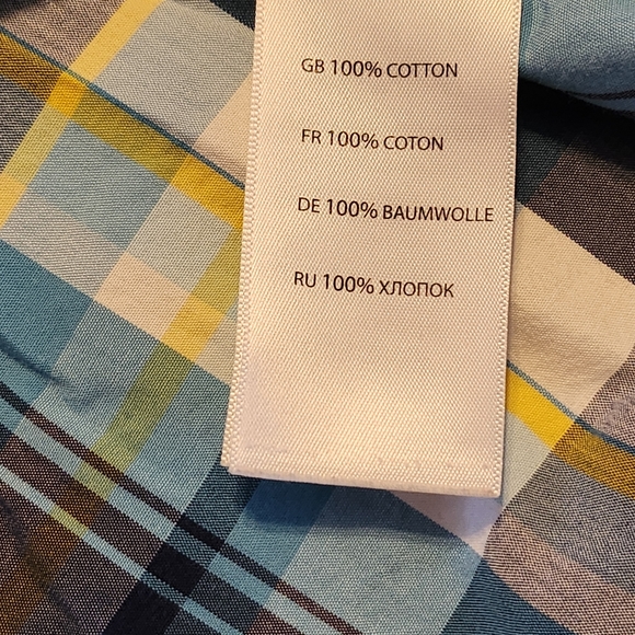 🤩Oak Hill Men's Blue Plaid Short Sleeve Button Shirt Size 3XL F34 - Picture 6 of 6